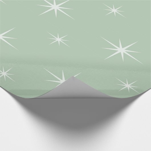 Mint- en witte Star-lampjes Cadeaupapier (Hoek)