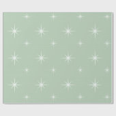Mint- en witte Star-lampjes Cadeaupapier (Vlak)