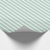 Mint en witte strepen cadeaupapier (Hoek)