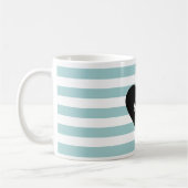 mint en witte strepen Hallo hart Koffiemok (Links)