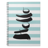 mint en witte strepen Hallo Notitieboek (Voorkant)