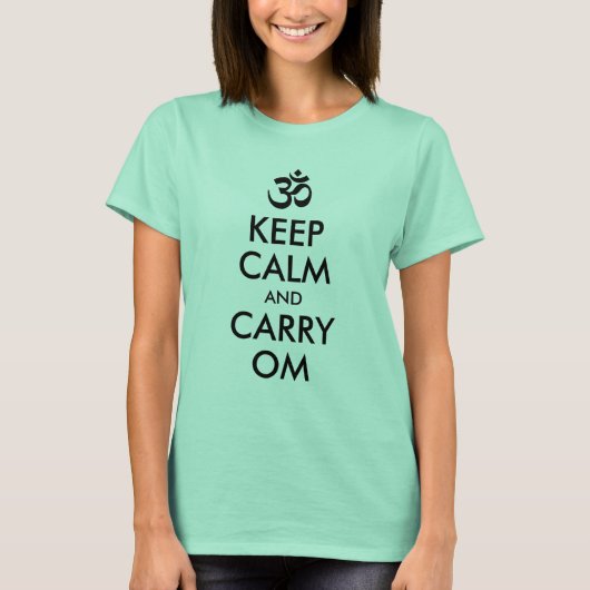 Mint en zwart Houd Kalm en Draag Om T-shirt (Voorkant)