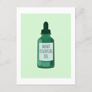 Mint Essential Oil Bottle Drawing Briefkaart
