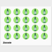 Mint Essential Oil Bottle Drawing Ronde Sticker (Vel)