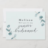 Mint Eucalyptus Junior Bridesmaid proposal Kaart (Voorkant)