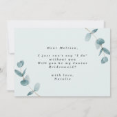 Mint Eucalyptus Junior Bridesmaid proposal Kaart (Achterkant)