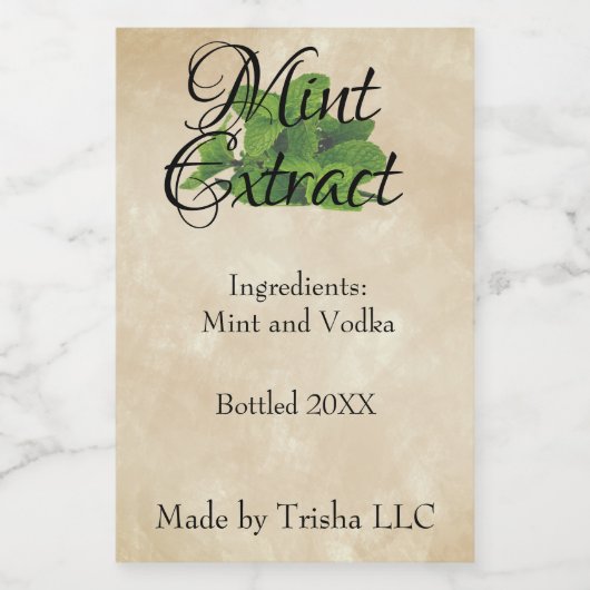 Mint Extract - Eigen label Wijn Etiket (Enkel label)