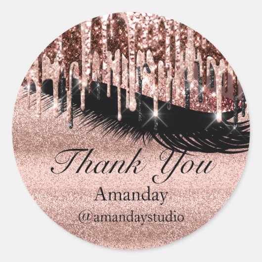 Mint Eyelashes Extension Makeup Roos Blush Drivers Ronde Sticker (Voorkant)