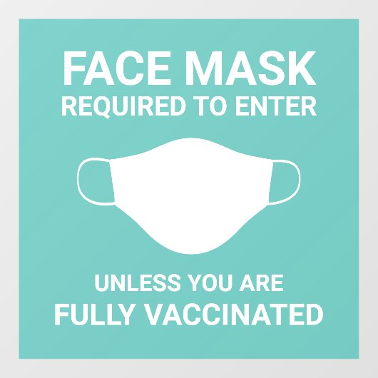 Mint Face Mask Required Raamsticker (Vel)