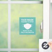 Mint Face Mask Required Raamsticker (Huis)
