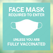 Mint Face Mask Required Raamsticker (Vel 3)