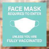 Mint Face Mask Required Raamsticker (Vel 2)