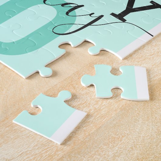 Mint Family Friends Photo Collage Happy Birthday Legpuzzel (Zijkant)