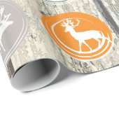 Mint Family Photo Reindeer Kerstmis Merry Bright Cadeaupapier (Rol Hoek)