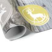 Mint Family Photo Reindeer Kerstmis Merry Bright Cadeaupapier (Rol Hoek)