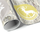 Mint Family Photo Reindeer Kerstmis Merry Bright Cadeaupapier (Rol Hoek)