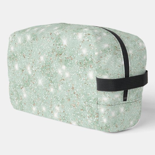 Mint Faux Glitter Toilettasje (Linkerhoek)