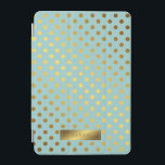 Mint Faux Gold Foil Polka Dots Pattern iPad Mini Cover<br><div class="desc">Meisjes en chic polka stipt het ontwerp.</div>