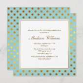 Mint Faux Gold Foil Polka Dots Pattern Kaart (Voorkant / Achterkant)