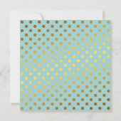 Mint Faux Gold Foil Polka Dots Pattern Kaart (Achterkant)