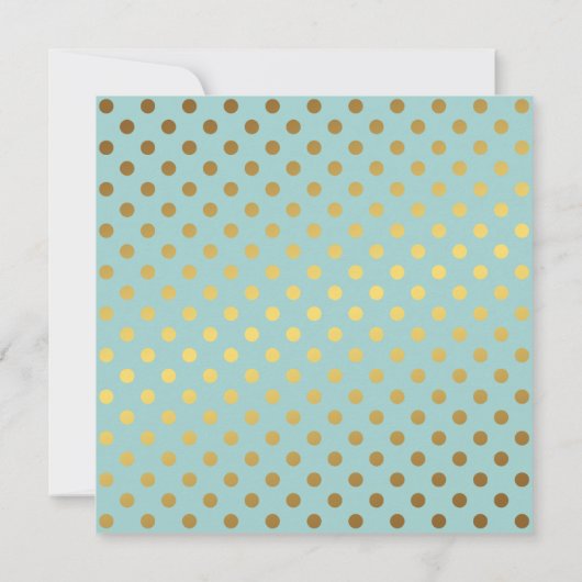 Mint Faux Gold Foil Polka Dots Pattern Kaart (Achterkant)