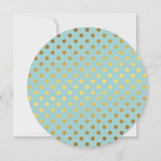 Mint Faux Gold Foil Polka Dots Pattern Kaart (Achterkant)