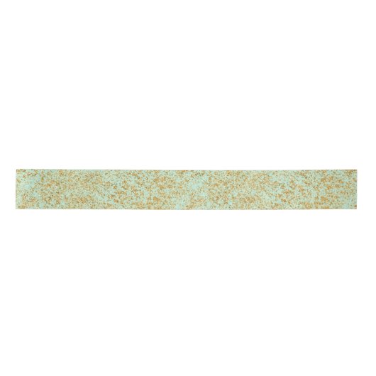 Mint & Faux Gold Glitter Dust Satijnen Lint (Voorkant)
