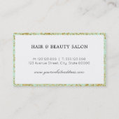 Mint & Faux Gold Glitter Dust Visitekaartje (Achterkant)