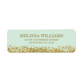 Mint Faux Gold Glitter Etiket (Voorkant)