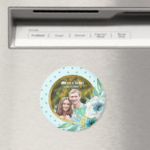 Mint Faux Gold, Waterverf Floral Wedding Foto Magneet (Insitu (Vaatwasser))