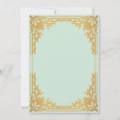 Mint Faux Goud Script Groen Bruiloft Kaart (Achterkant)