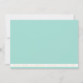 Mint Fishbone Pattern Foto Birthday Invitation Kaart (Achterkant)