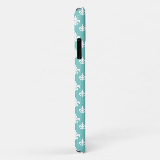 Mint Fleur De Lis Pattern Monogram Case-Mate iPhone Case (Achterkant/rechts)