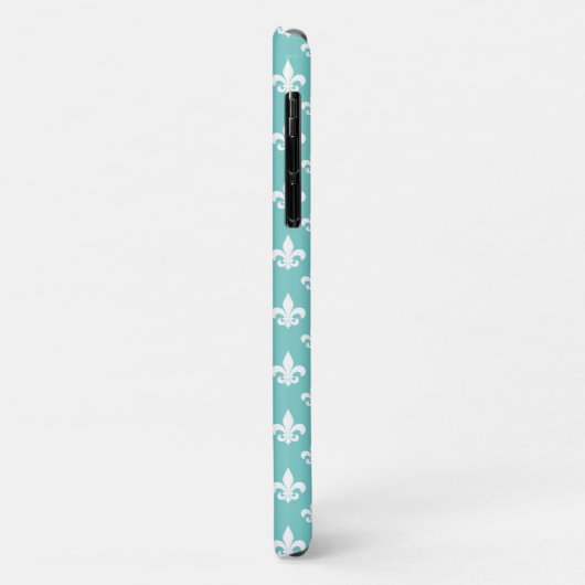 Mint Fleur De Lis Pattern Monogram Case-Mate iPhone Case (Achterkant/links)