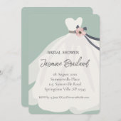 Mint Floral Bride Gown Vrijgezellenfeest Kaart (Voorkant / Achterkant)