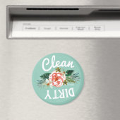  Mint Floral CLEAN DIRTY Dishwasher Magnet (Insitu (Vaatwasser))