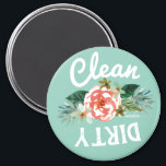 Mint Floral CLEAN DIRTY Dishwasher Magnet<br><div class="desc">Je wordt de slechtste persoon ter wereld als je vuile gerechten met schone gerechten erin gooit. Nu kunt u die hele situatie vermijden met een aantrekkelijke mint floral magnet uit BARBARIAN. // www.ifneedb.com // art voor de wild-in-hart</div>