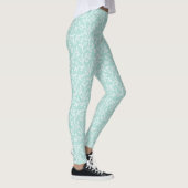 Mint Floral Leaf Women Leggings (Rechts)