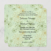 Mint Floral Whimsy bruiloft Kaart (Voorkant / Achterkant)