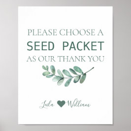 Mint Floral Wildflower Seed Wedding Pakketten Poster