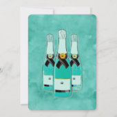 Mint Florals and Gold Foliage Brunch & Bubble Kaart (Achterkant)