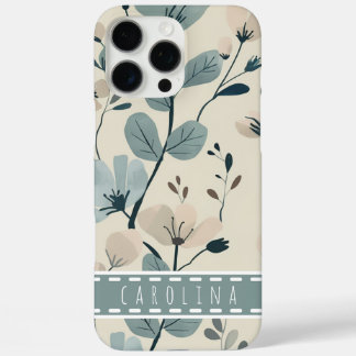 Mint Flower iPhone 16 Hoesje, gepersonaliseerde na iPhone 16 Pro Max Hoesje