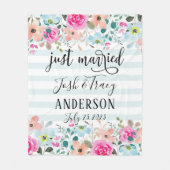 Mint Flower net gehuwde aankondiging Fleece Deken (Voorkant)