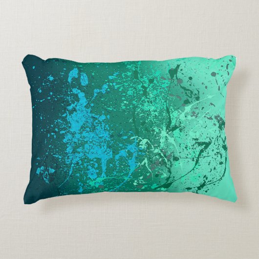 Mint Flurry Abstract Spat Kunst Accent Kussen (Voorkant)