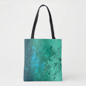 Mint Flurry Abstract Spat Kunst Tote Bag (Voorkant)