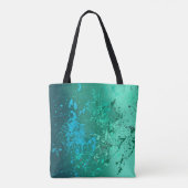 Mint Flurry Abstract Spat Kunst Tote Bag (Achterkant)