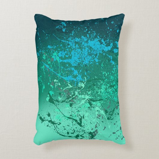 Mint Flurry: Abstract spatter art Accent Kussen (Voorkant(Verticaal))