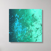 Mint Flurry Abstract Spatter Art Canvas Afdruk (Voorkant)