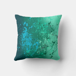 Mint Flurry Abstract Spatter Art Kussen