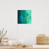 Mint Flurry Abstract Spatter Art Poster (Keuken)